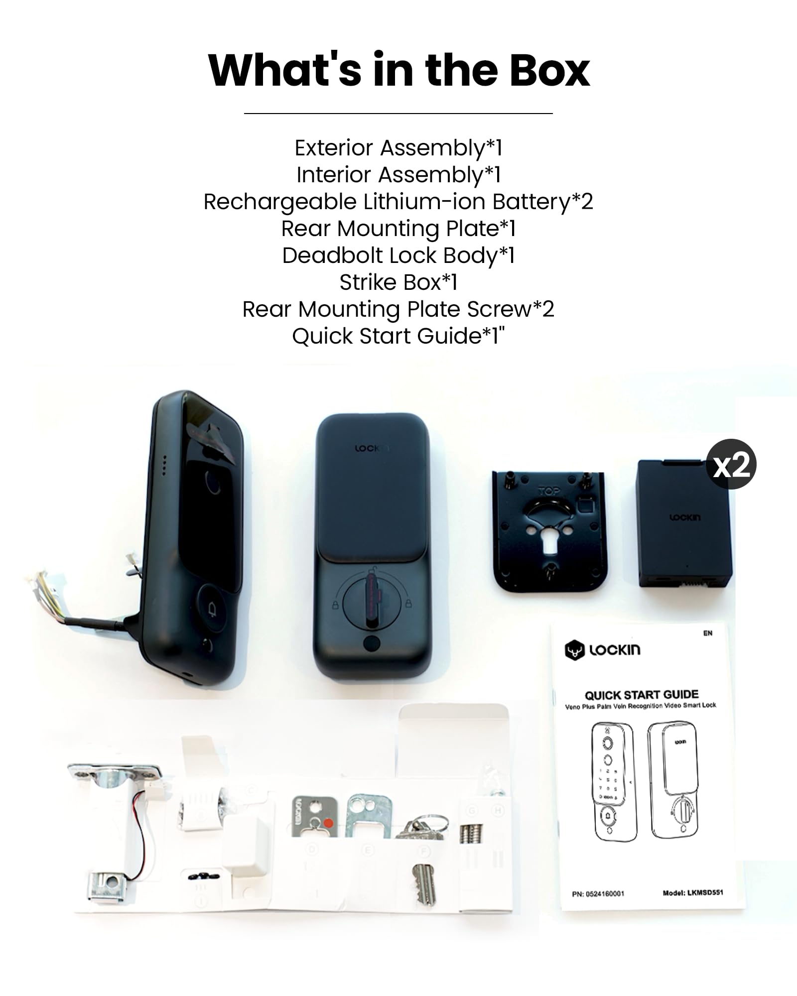 Smart Lock with Palm Vein & Fingerprint Keyless Entry, WiFi Built-in, Doorbell, App Remote Control