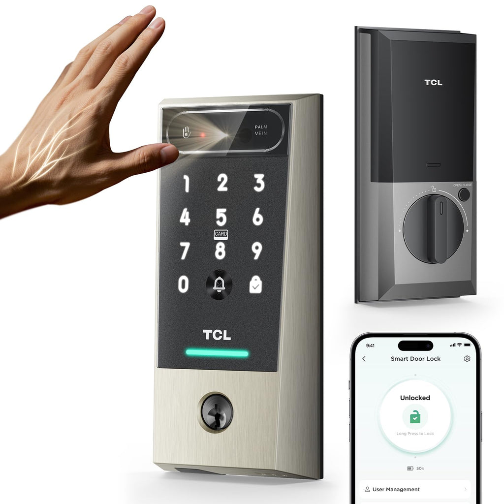 Smart Fingerprint Deadbolt Lock with Keypad, App Control, Auto-Lock, Alexa & Google Compatible