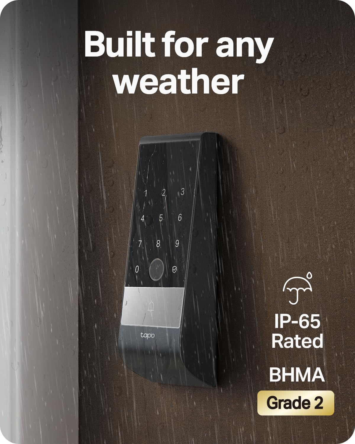 WiFi Palm & Fingerprint Smart Deadbolt Lock (Tapo App Control, Auto-Lock)