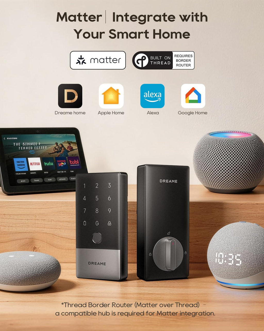 Smart Fingerprint Deadbolt Lock, WiFi Keyless Entry, App Control, Apple Home Alexa Google Compatible, Auto Unlock
