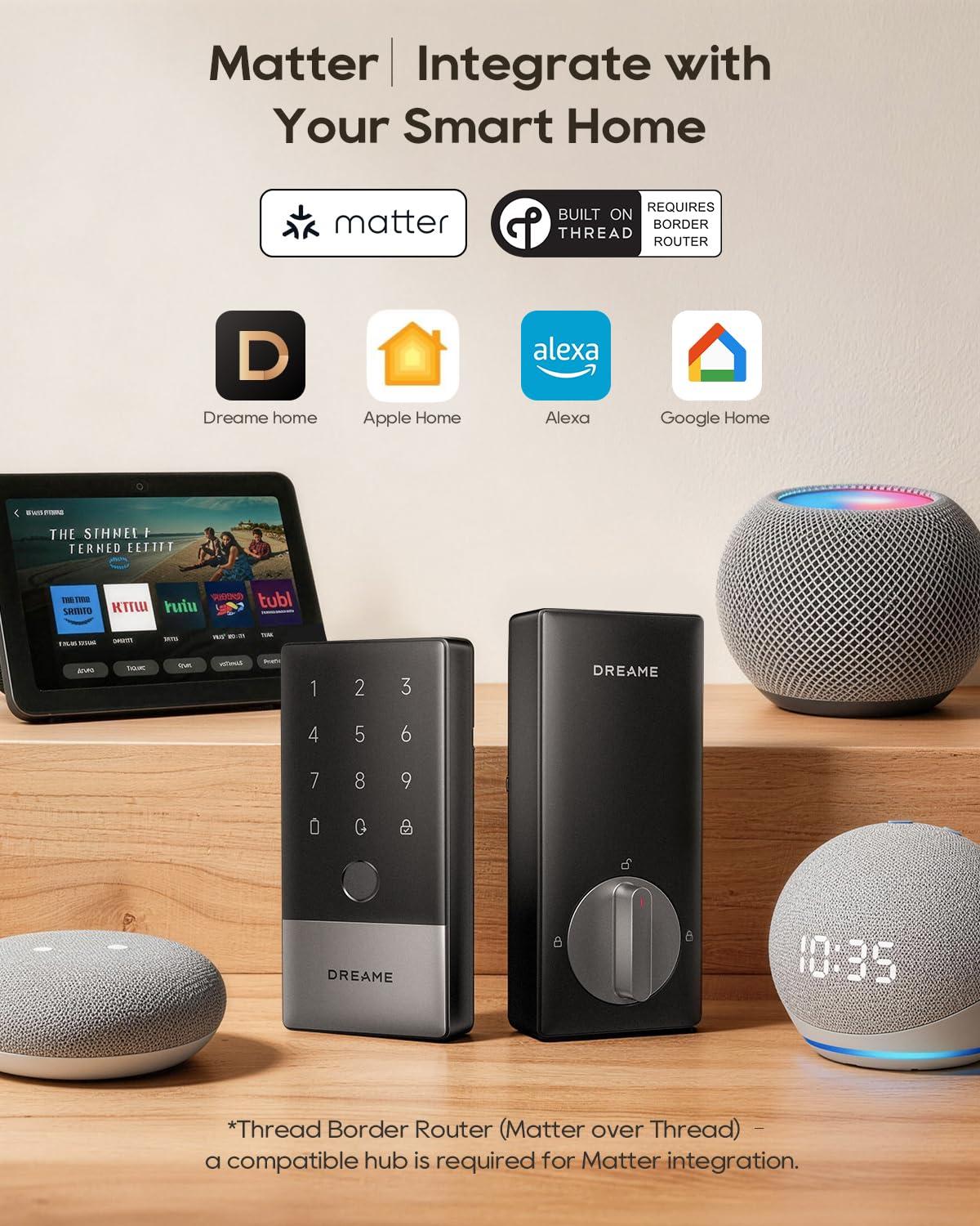 Smart Fingerprint Deadbolt Lock, WiFi Keyless Entry, App Control, Apple Home Alexa Google Compatible, Auto Unlock