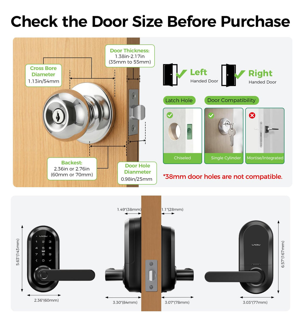 WiFi Keypad Handle Smart Door Lock with Fingerprint & Voice Control