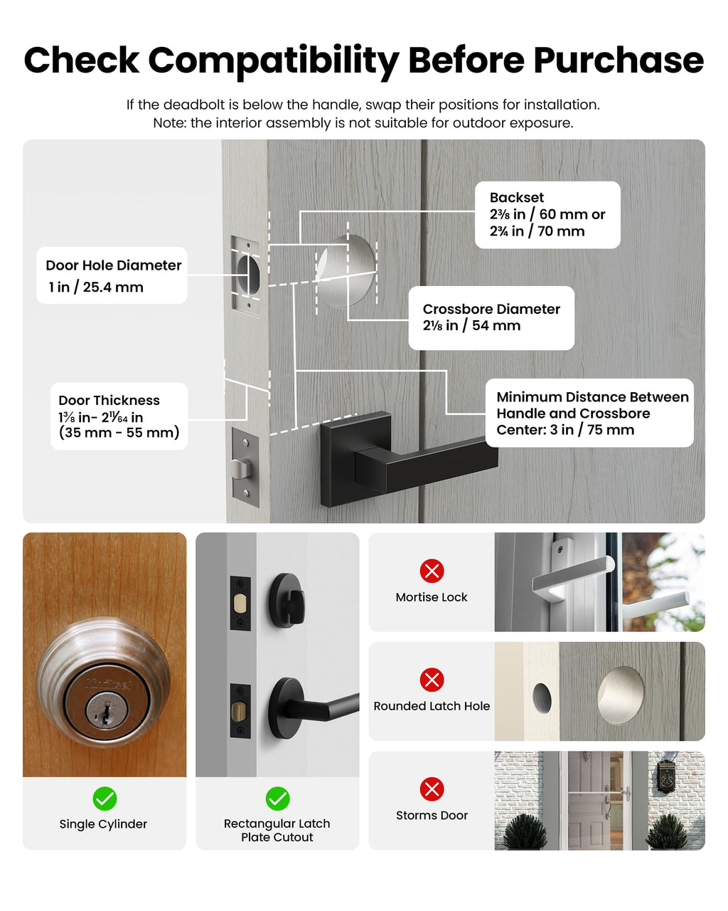 Palm Vein & Fingerprint Smart Deadbolt Lock (WiFi App Control + Doorbell)