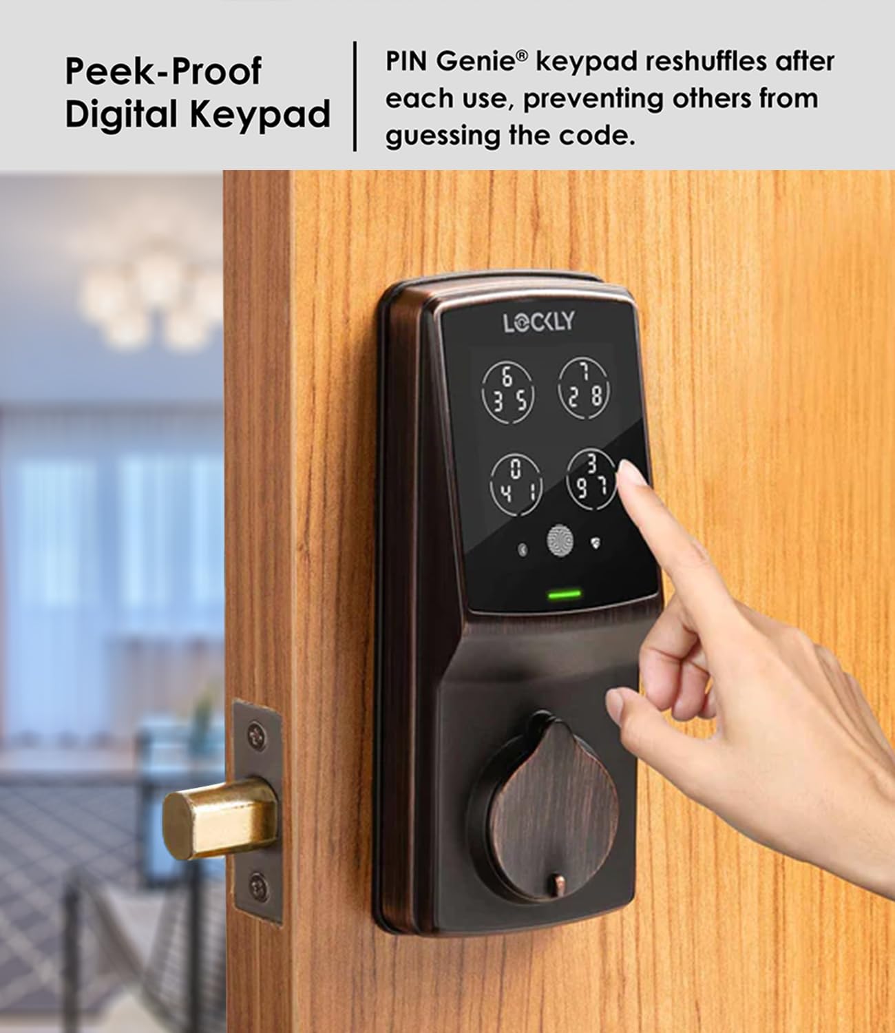 Fingerprint RFID Smart Deadbolt Lock (PIN Genie Keypad, App Control)