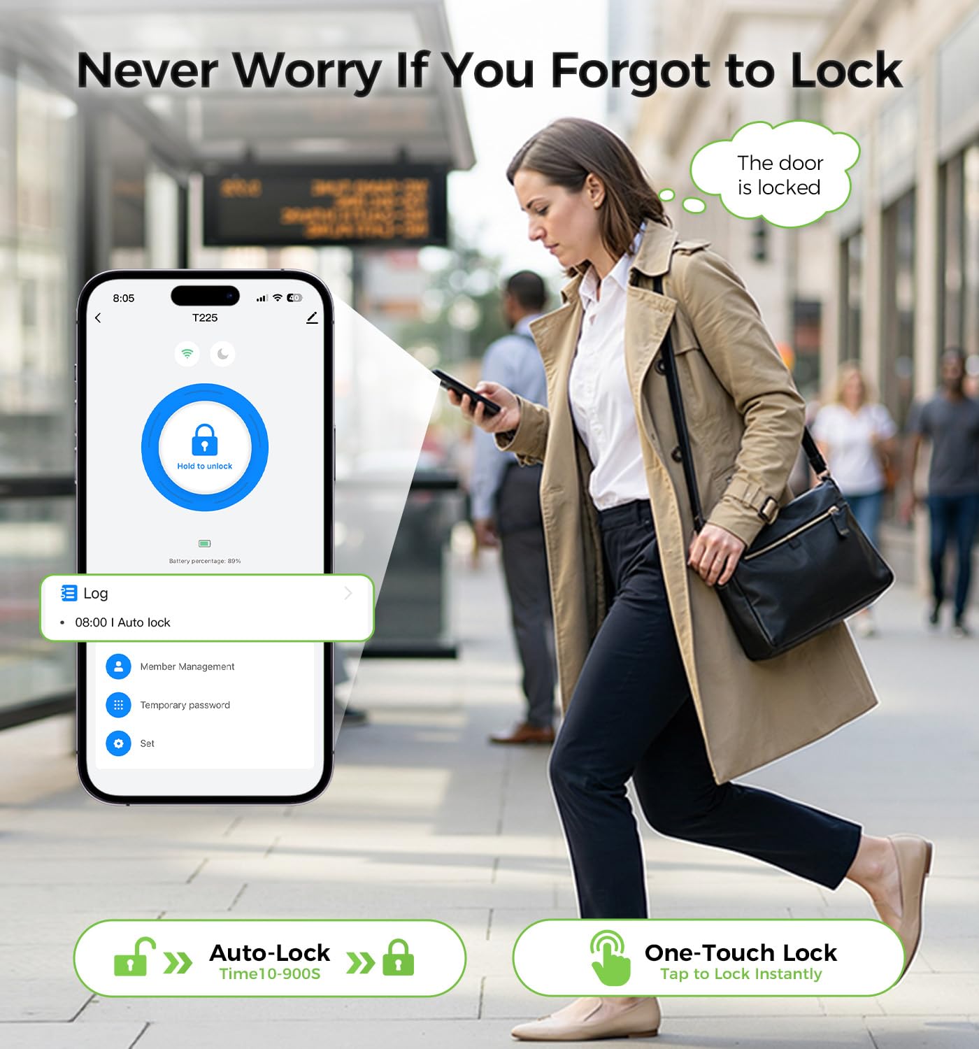 WiFi Keypad Handle Smart Door Lock with Fingerprint & Voice Control
