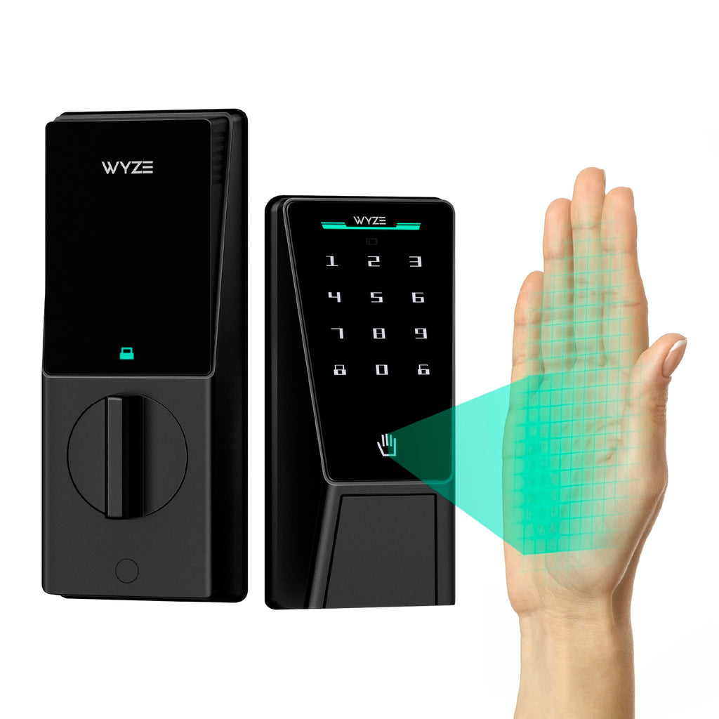 Palm Lock Fingerprint Smart Deadbolt, Keyless Entry WiFi Auto-Lock, AI Scanner App Control