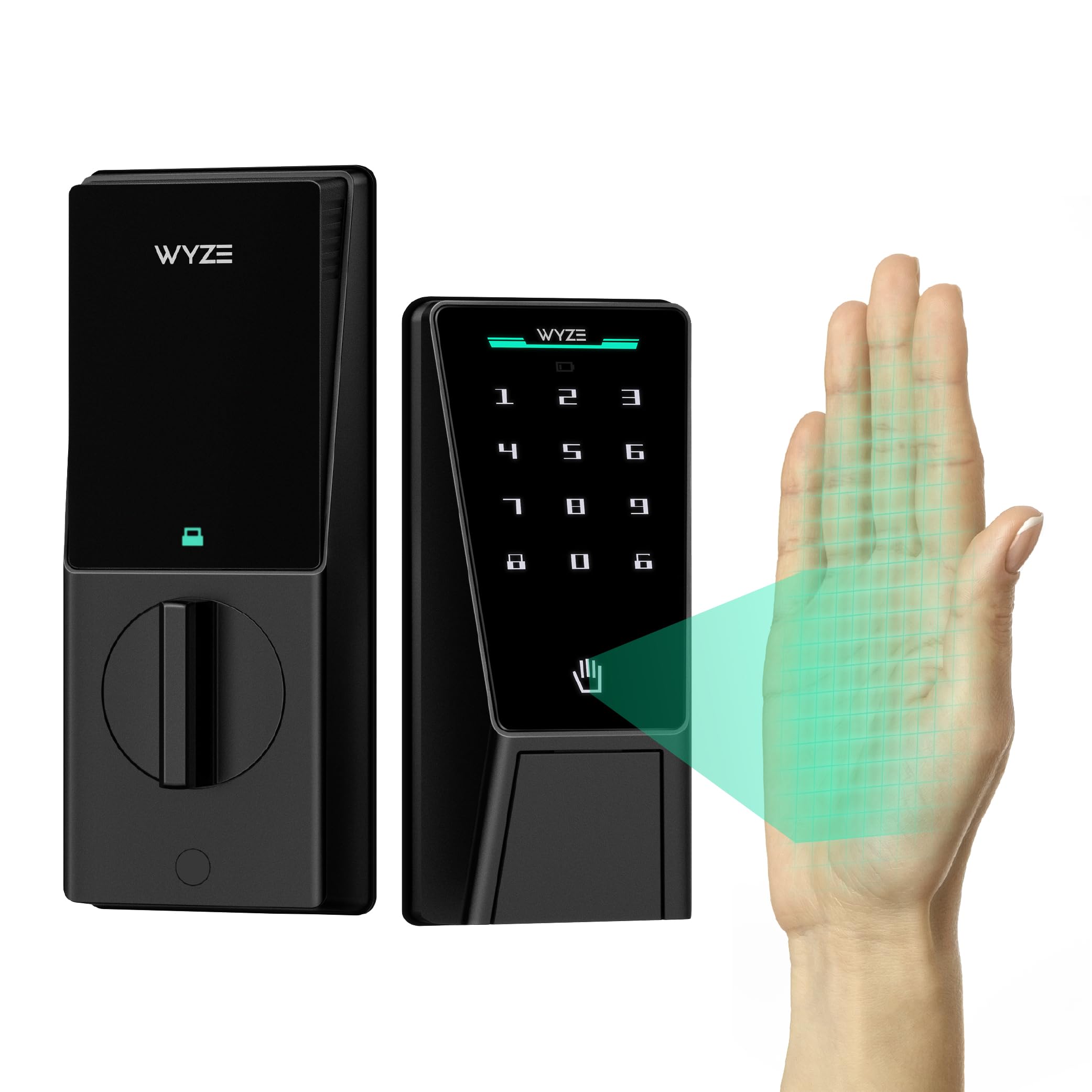 Palm Lock Fingerprint Smart Deadbolt, Keyless Entry WiFi Auto-Lock, AI Scanner App Control