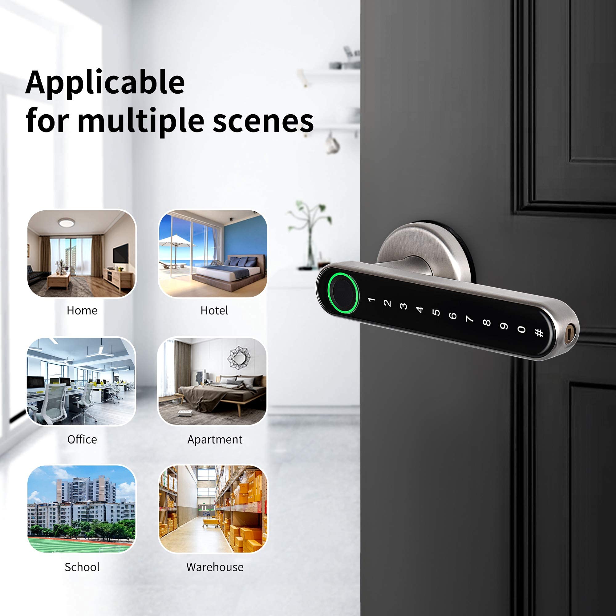 WiFi Fingerprint Smart Door Lock (TTLock App + Gateway Control)