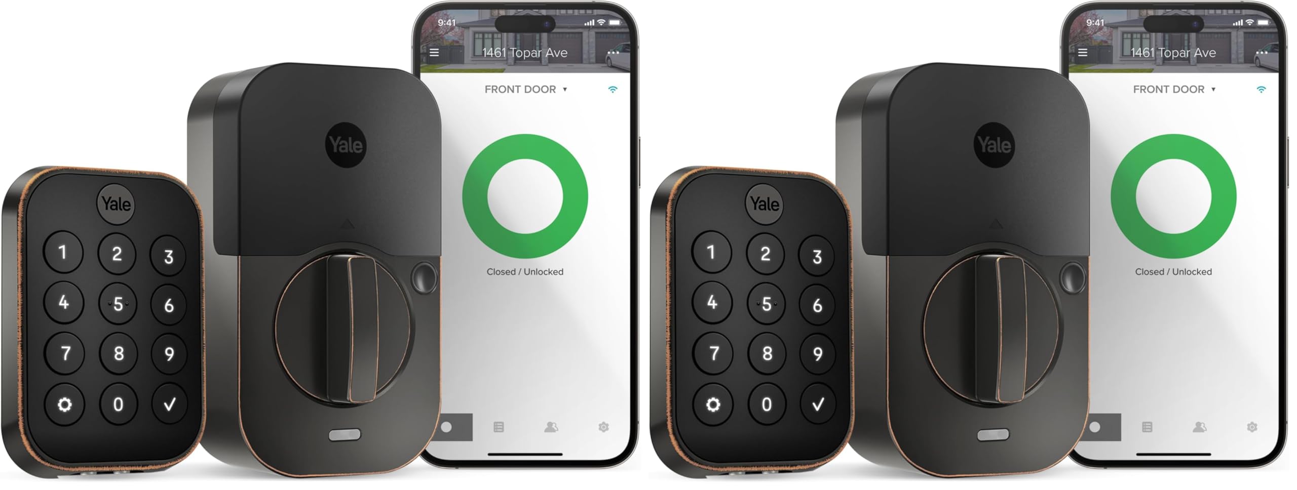 WiFi Touch Keypad Smart Deadbolt Lock (Pack of 2)