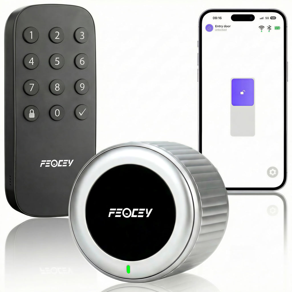 WiFi Retrofit Smart Deadbolt Lock (App & Keypad Control, Alexa Compatible)