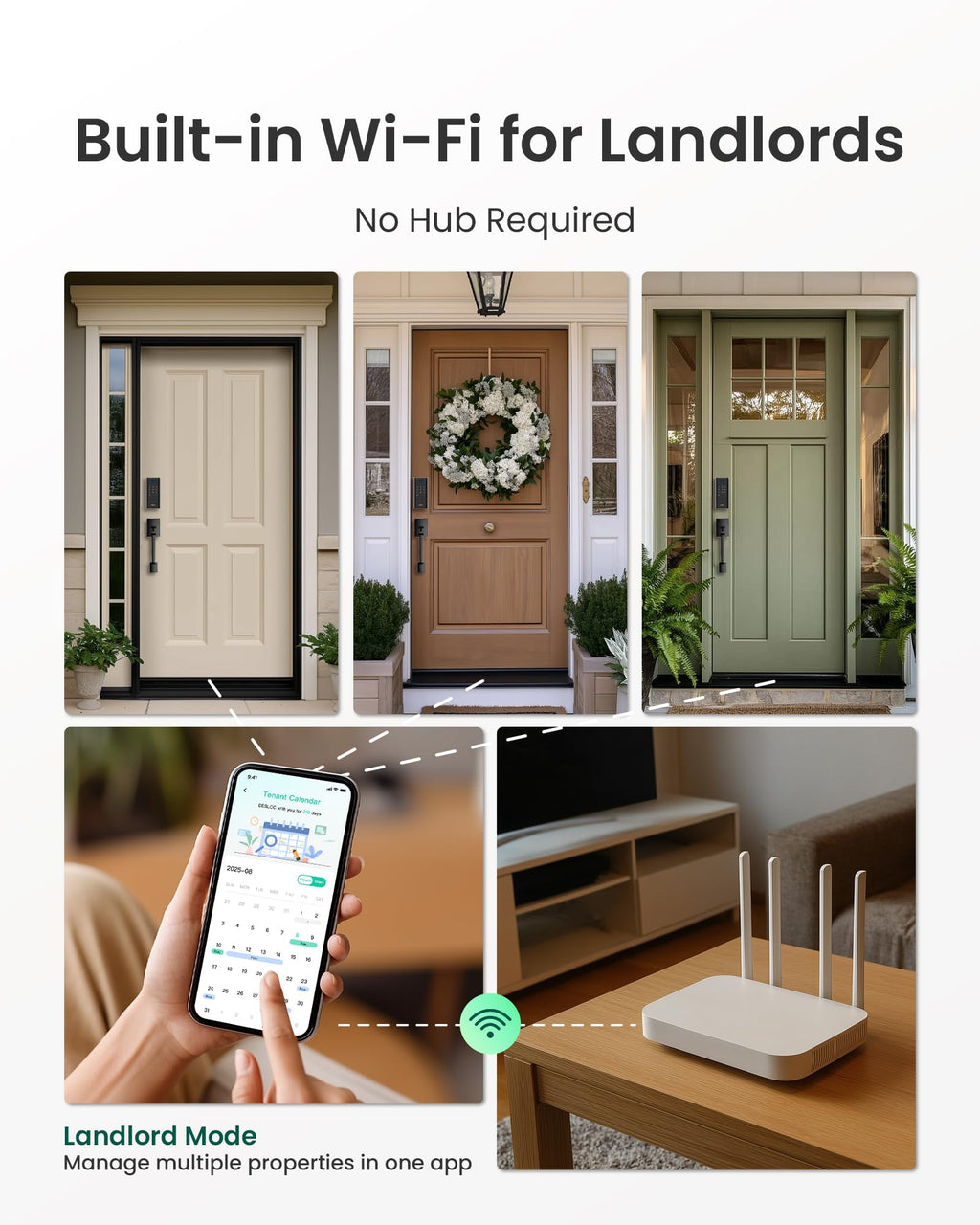 Fingerprint Smart Deadbolt Lock, WiFi Keyless Entry, App Control, Touchscreen Keypad, Long Battery Life, Waterproof