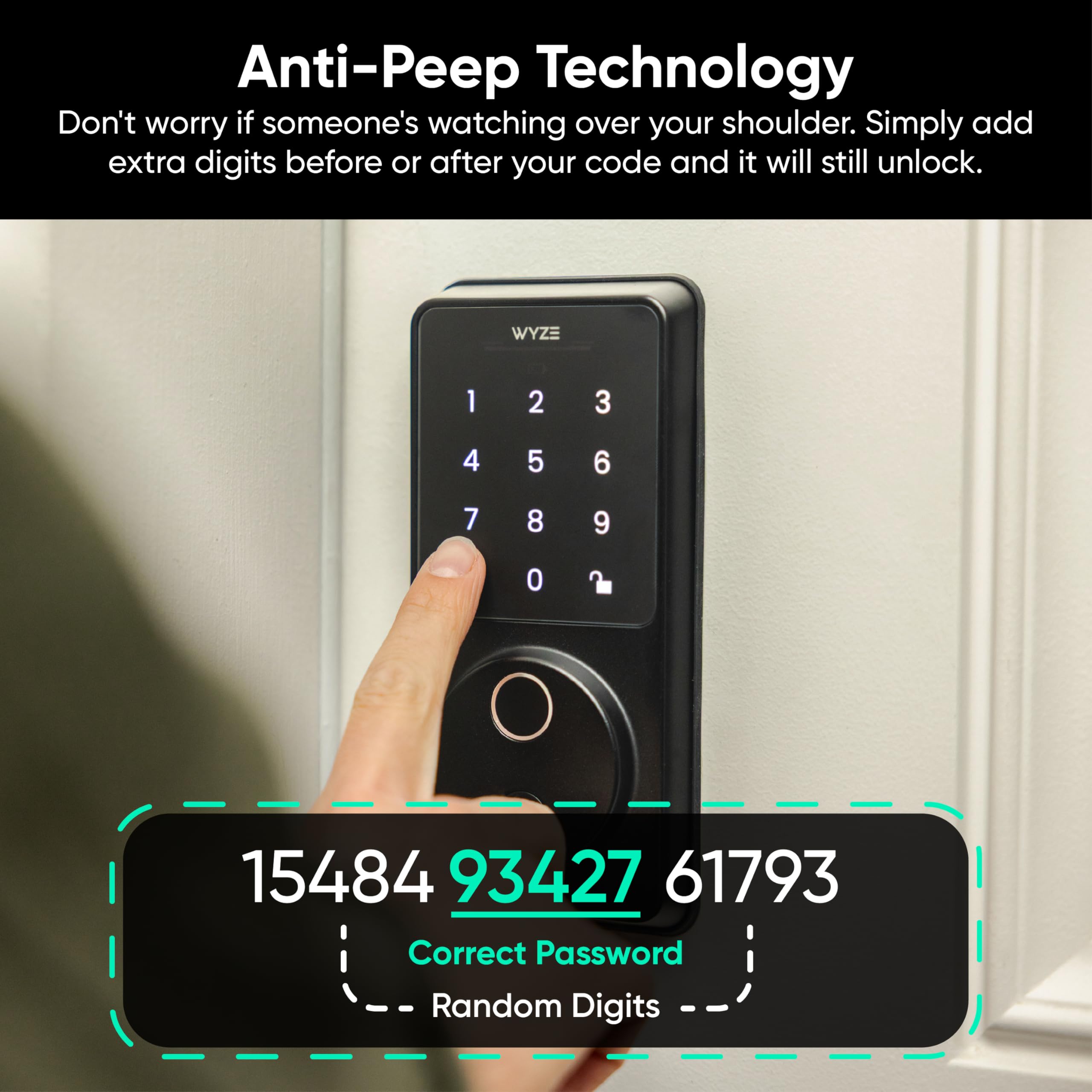 Palm Lock Fingerprint Smart Deadbolt, Keyless Entry WiFi Auto-Lock, AI Scanner App Control