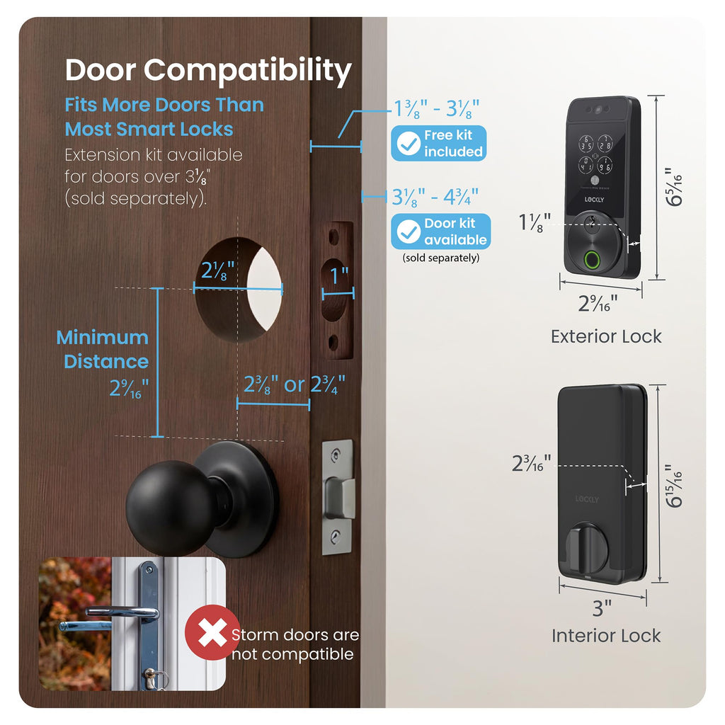 Smart Lock with Facial Recognition & Fingerprint Keyless Entry, WiFi Deadbolt, App Control, Keypad, Apple Home Key