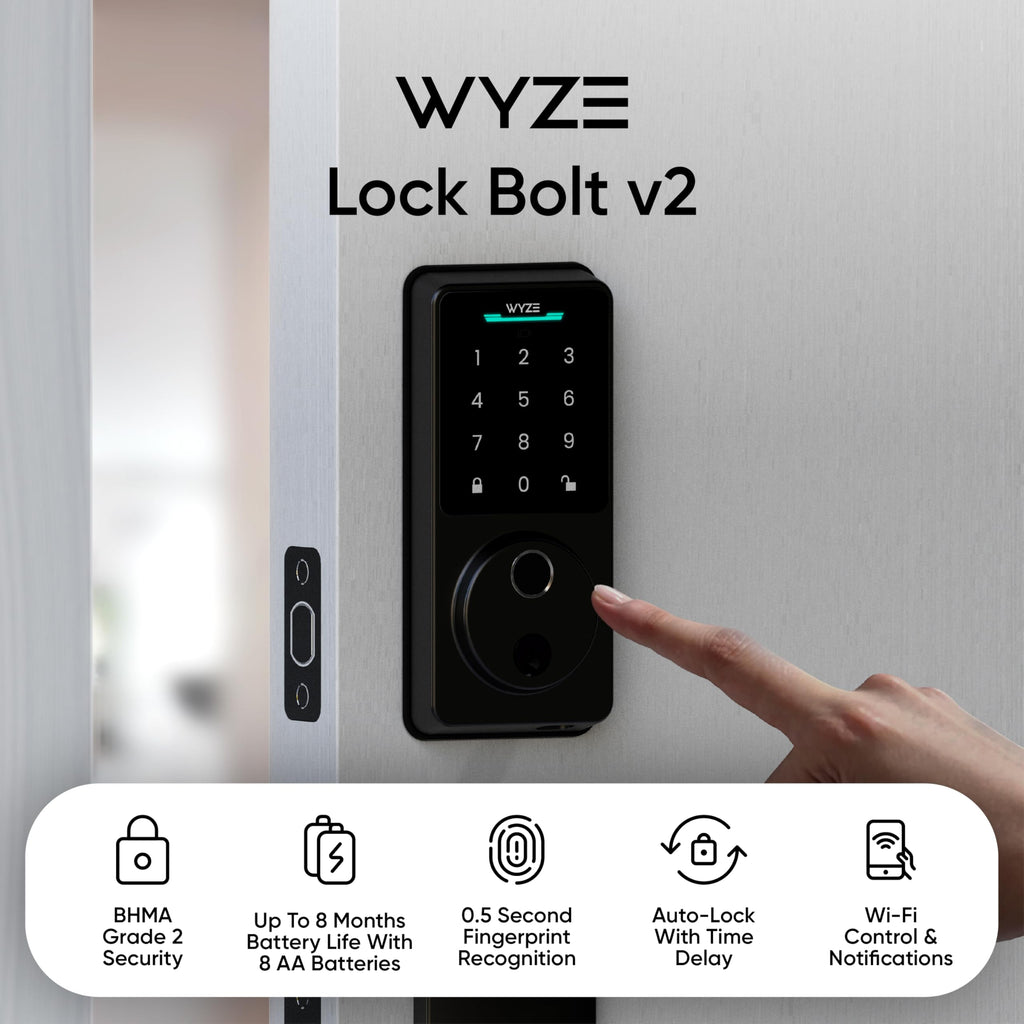 Palm Lock Fingerprint Smart Deadbolt, Keyless Entry WiFi Auto-Lock, AI Scanner App Control