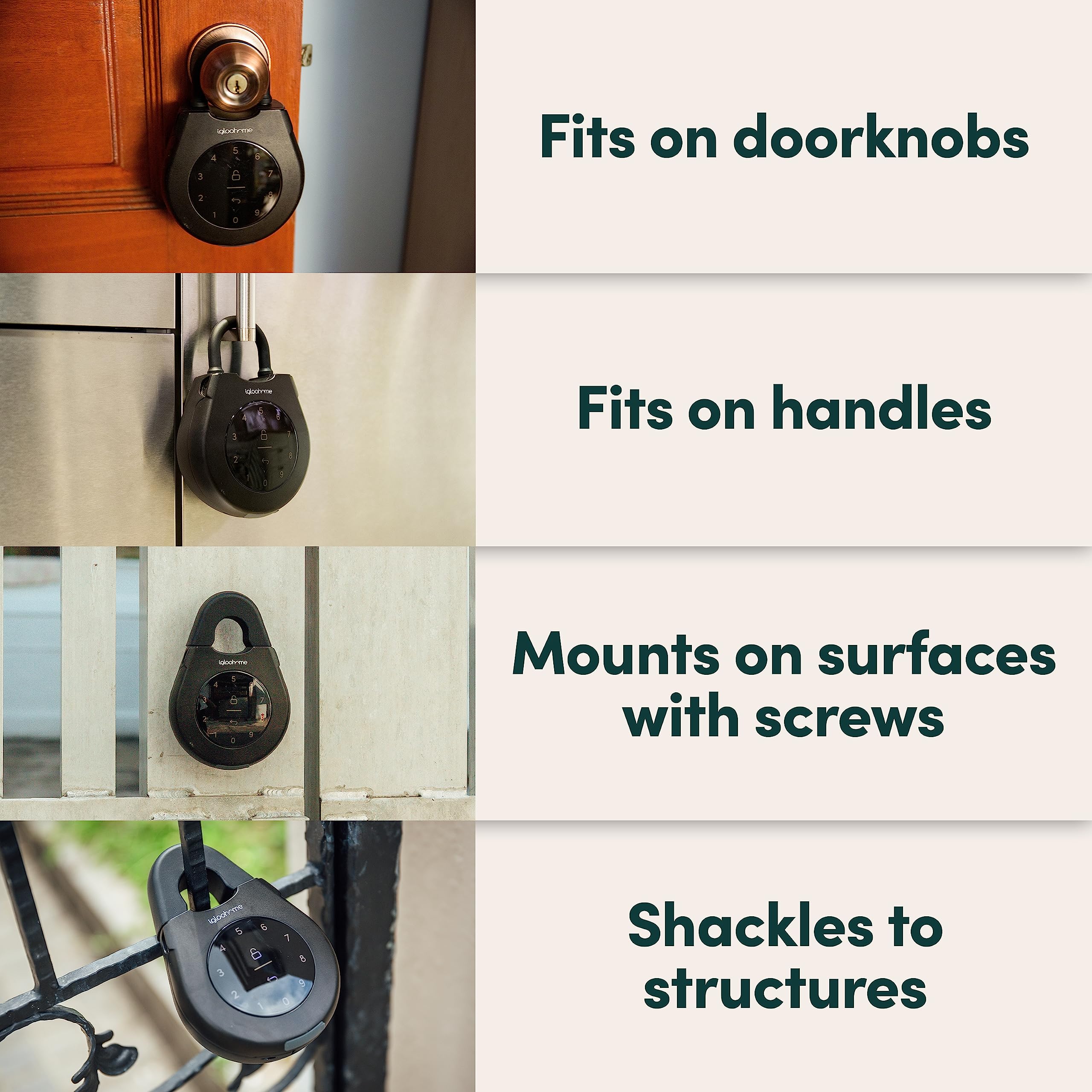 Smart Key Lock Box, Bluetooth Key & PIN Code Access, Airbnb Sync App Control