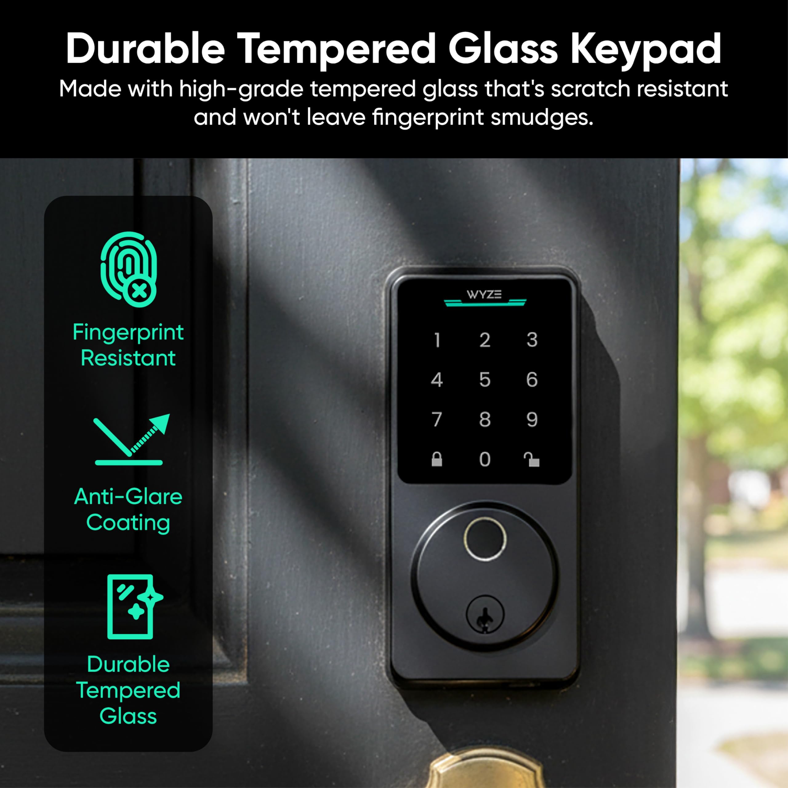 Palm Lock Fingerprint Smart Deadbolt, Keyless Entry WiFi Auto-Lock, AI Scanner App Control