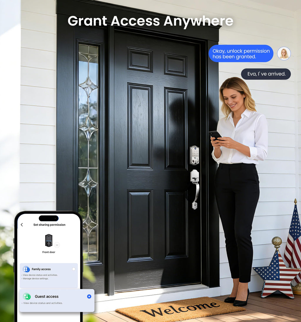 Fingerprint Smart Door Lock (7-in-1 Keyless Entry: App Control, Touchscreen, Auto Lock)