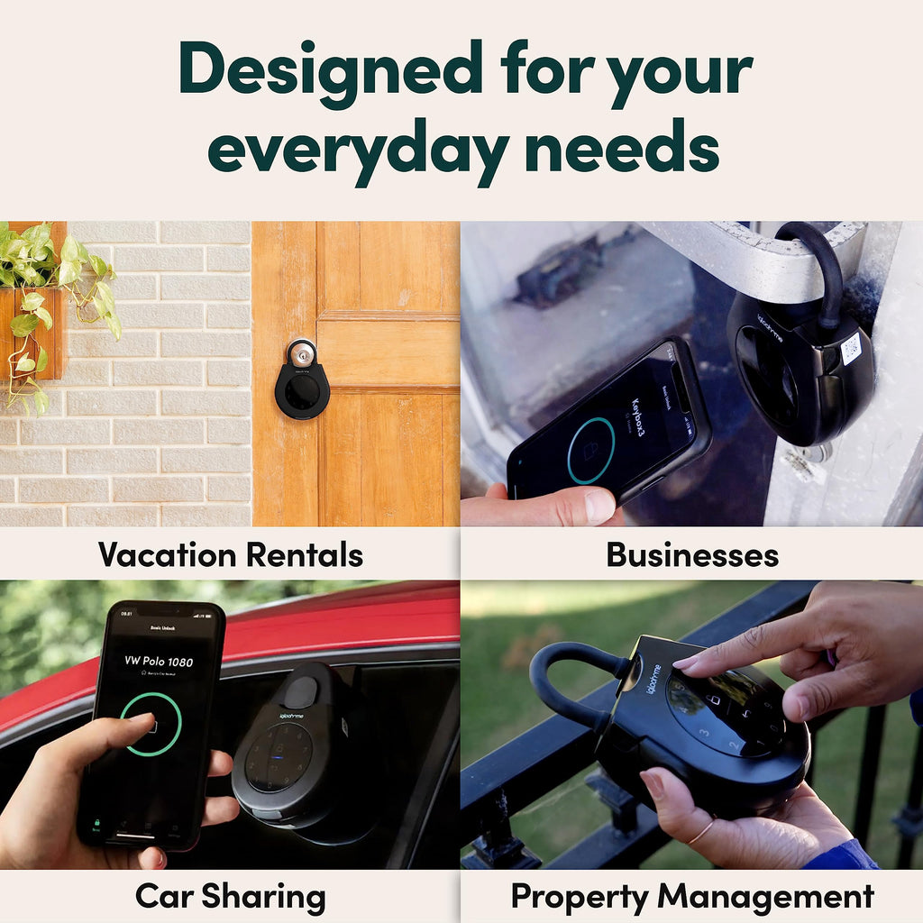 Smart Key Lock Box, Bluetooth Key & PIN Code Access, Airbnb Sync App Control